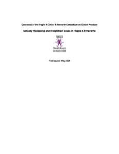 Sensory Processing and Integration Issues in Fragile X Syndrome