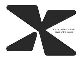 X logo cutout.