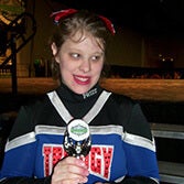 Cheerleader with award