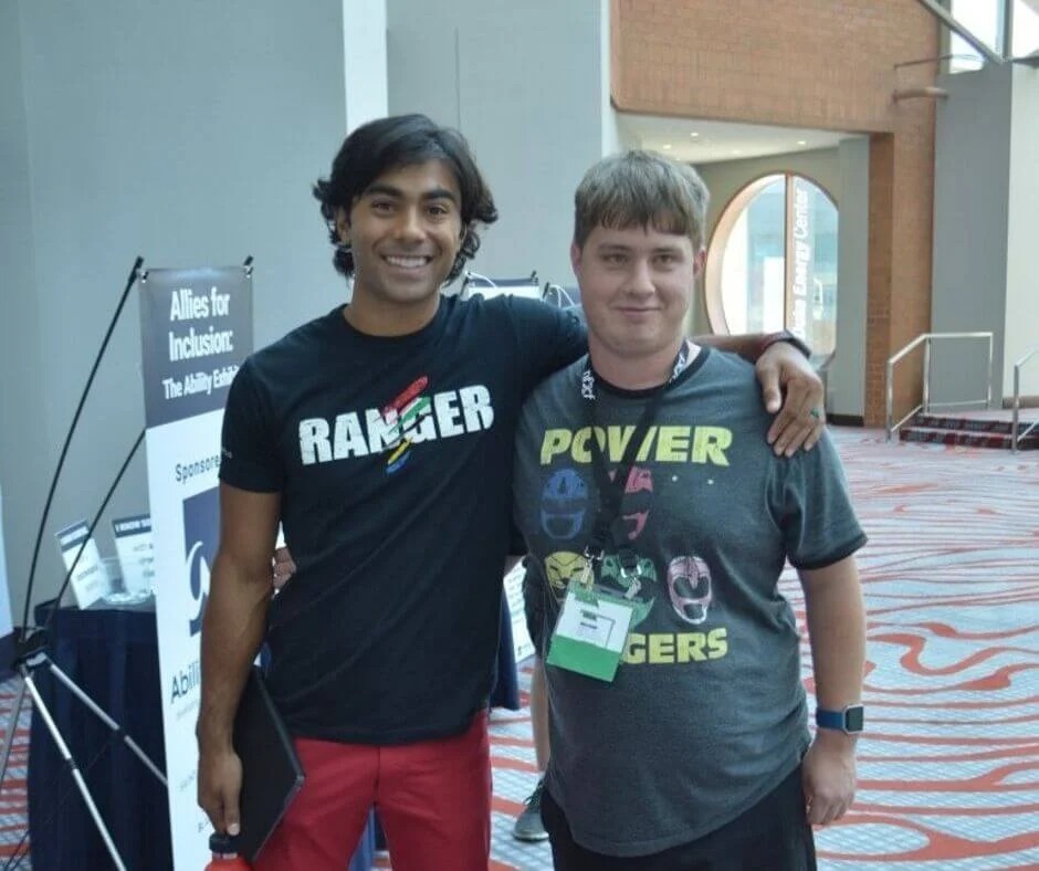 Power Ranger with Spencer at the 2018 Fragile X Conference