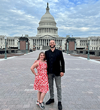 Jed Seifert and Kayla McKeon outside of the capital building.