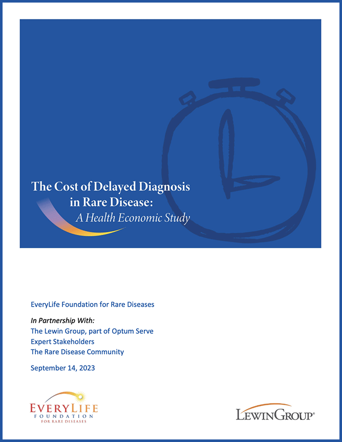 Cover of 82-page study, The Cost of Delayed Diagnosis in Rare Disease: A Health Economic Study.