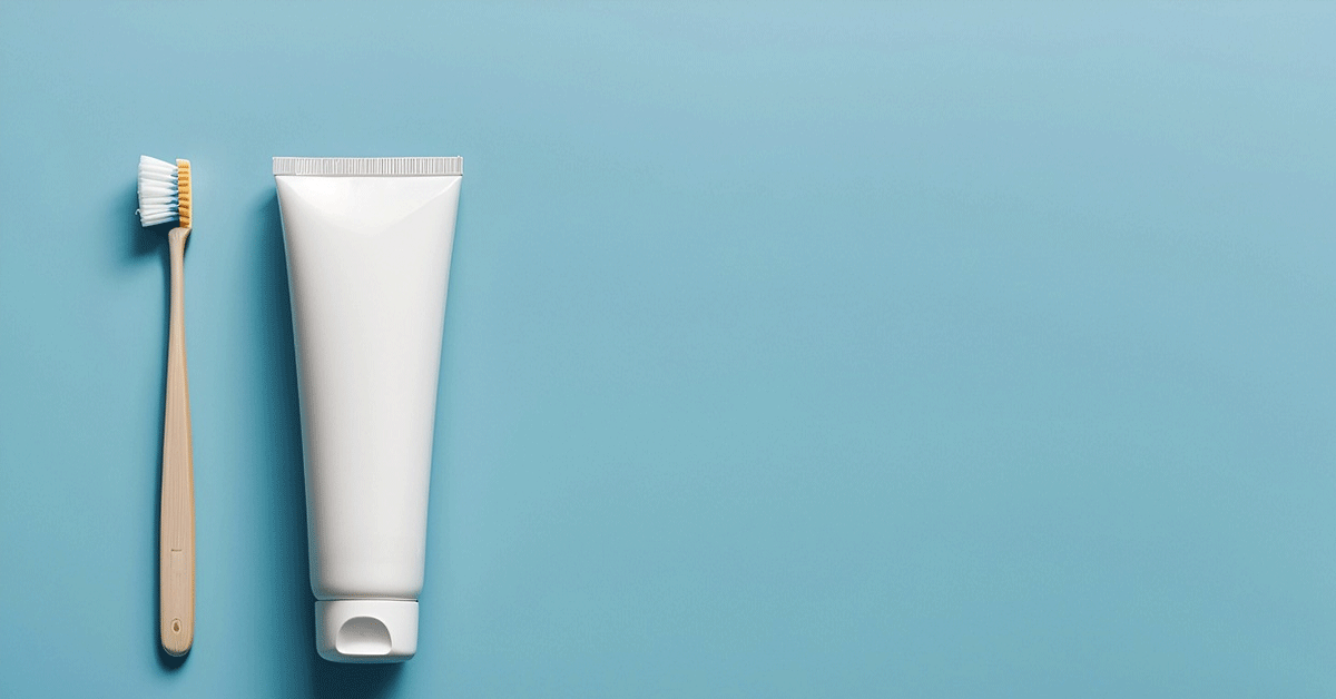 A toothbrush and tube of toothpaste.