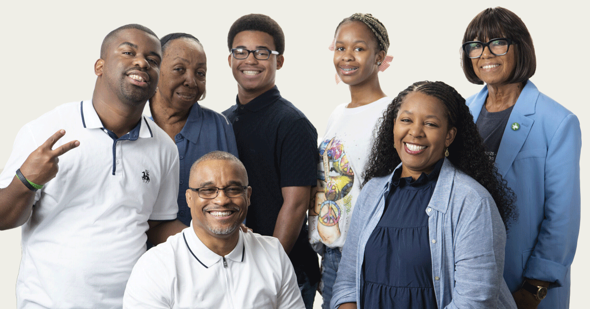 Seven adult family members.