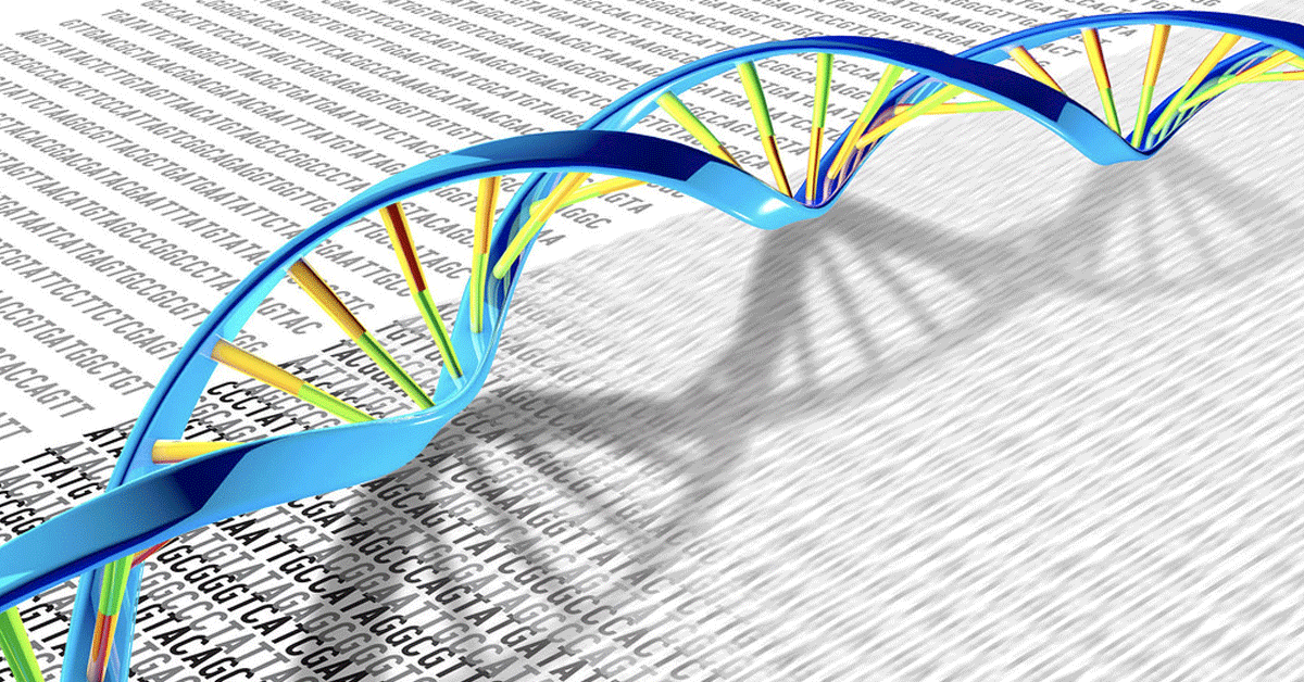 Genetic testing shown as a helix.
