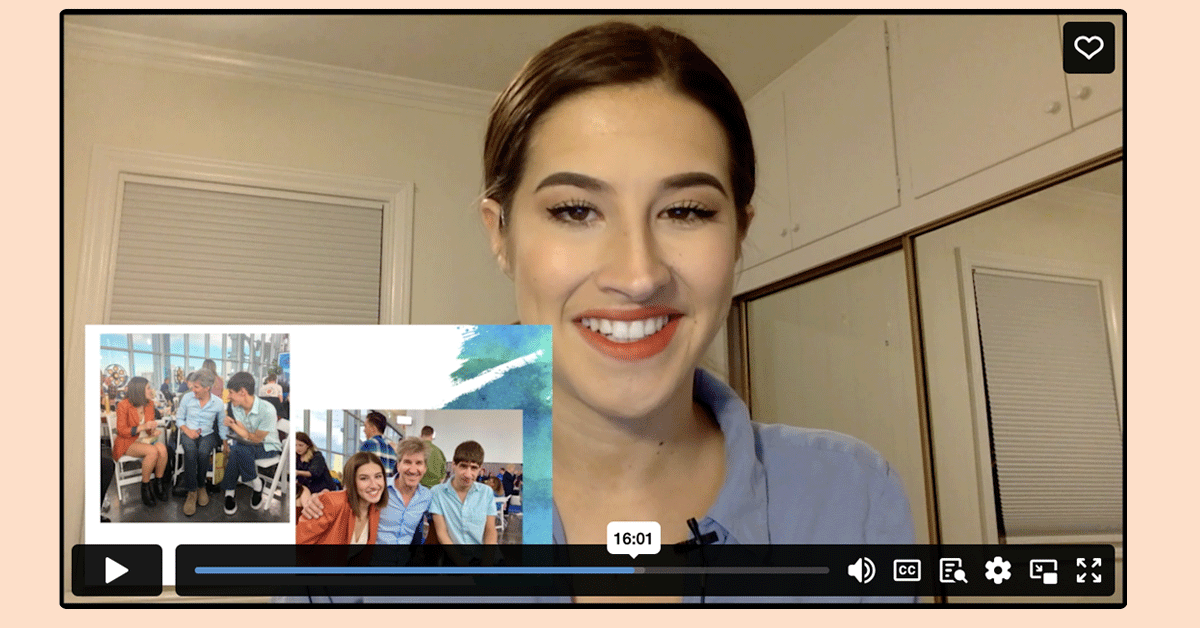 Sophia James speaking virtually and sharing photos of her brother at a Fragile X Conference.