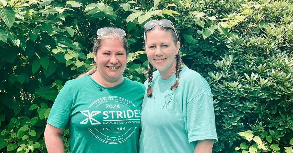Two women participants of an X Strides fundraising event