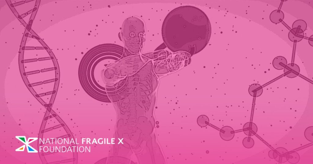 Illustration showing shapes of a human, a chromosome, and other medical-related symbols.
