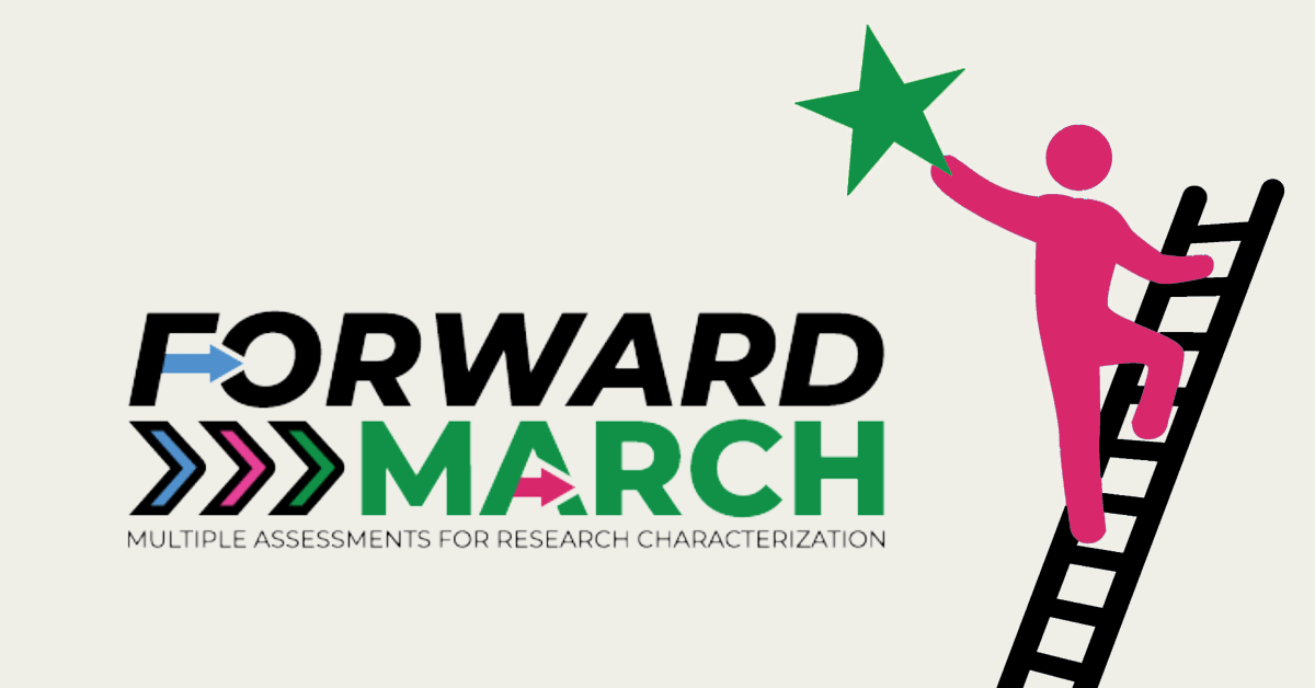 FORWARD-MARCH logo with ladder and star illustration.