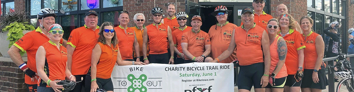 X Strides group on a bike run.