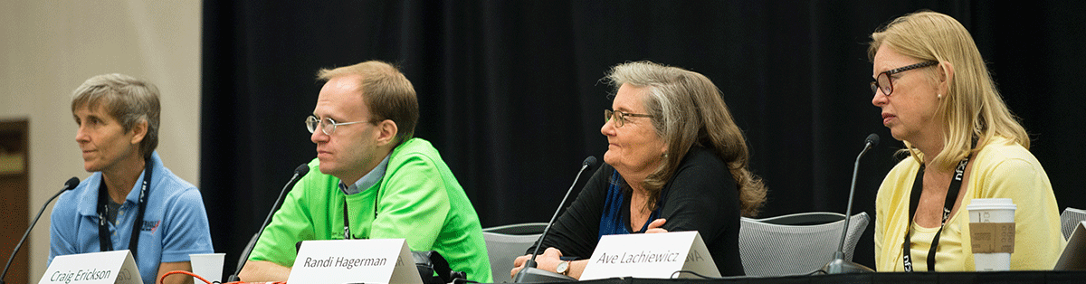 Drs. Berry-Kravis, Erickson, Hagerman, and Lachiewicz on a panel at the NFXF International Fragile X Conference.
