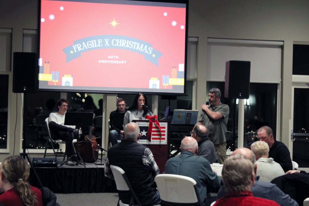 Watching the Fragile X Christmas slide show.
