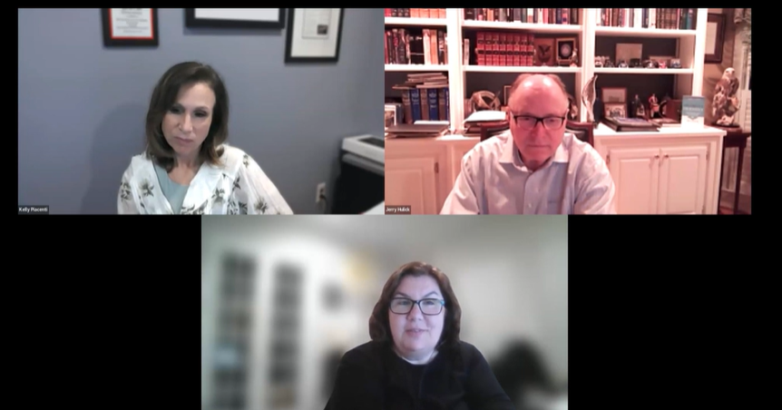 Kelly, Jerry and moderator Missy on webinar panel