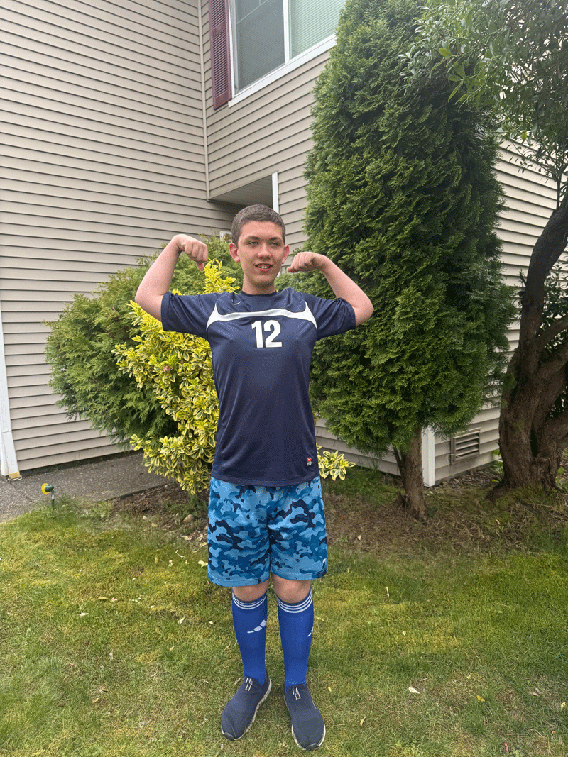 Logan Wheeler showing off his awesome muscles.