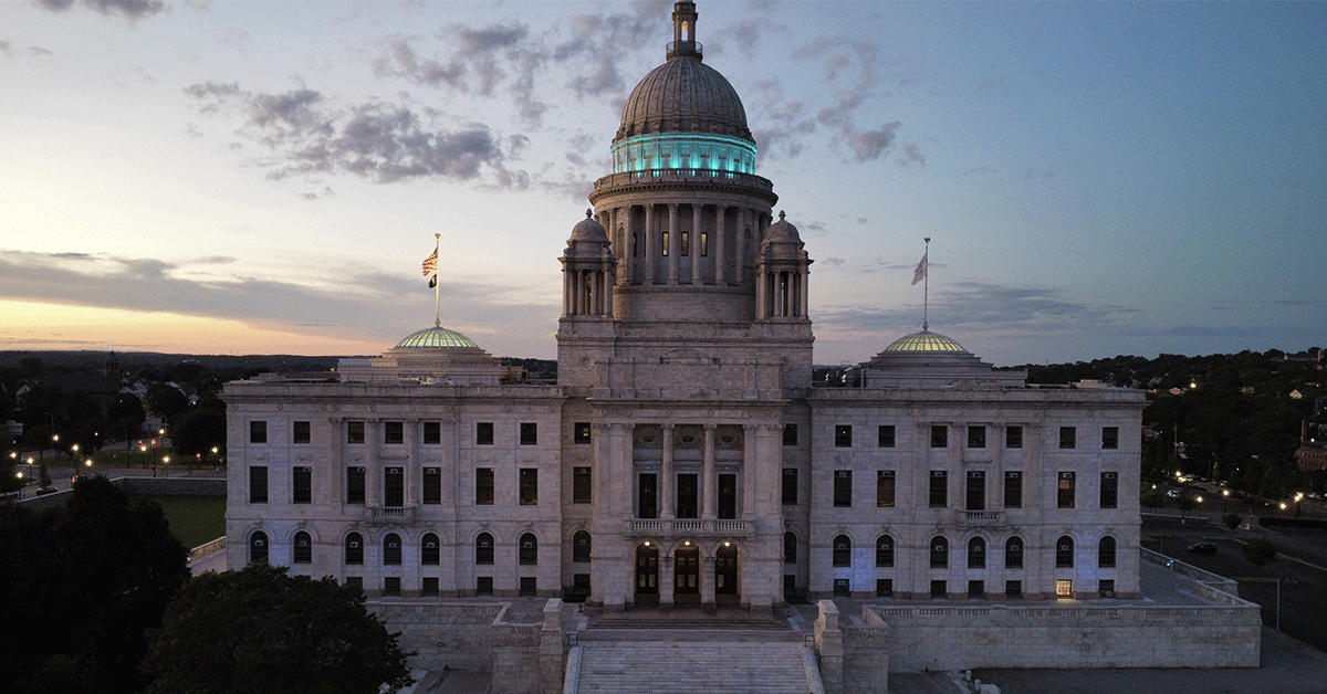 Rhode Island State House on National Fragile X Awareness Day.