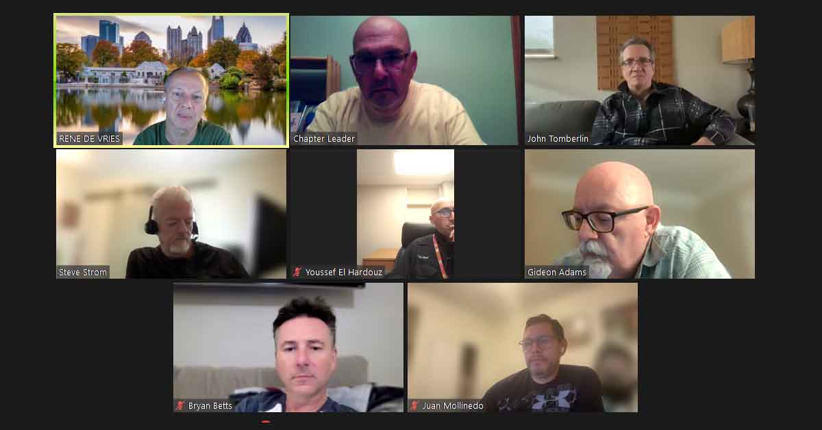 Zoom call screen during monthly FX Dad's Chat with the NFXF Connecticut Chapter.