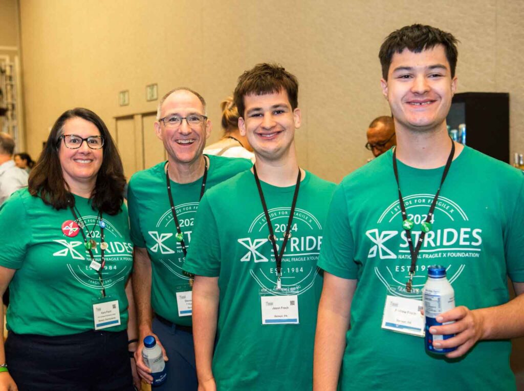 Frech family wearing NFXF X Strides t-shirts