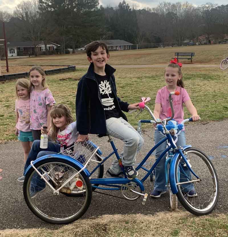 Davis Parrish on his bike.