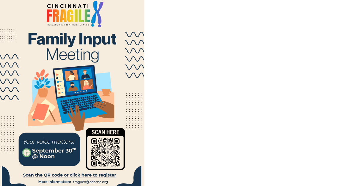Family Input Meeting flyer with dates (September 30, 2026) and a QR code to scan.