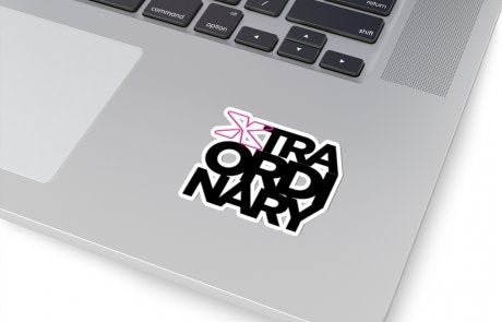 xtraordinary sticker on a computer