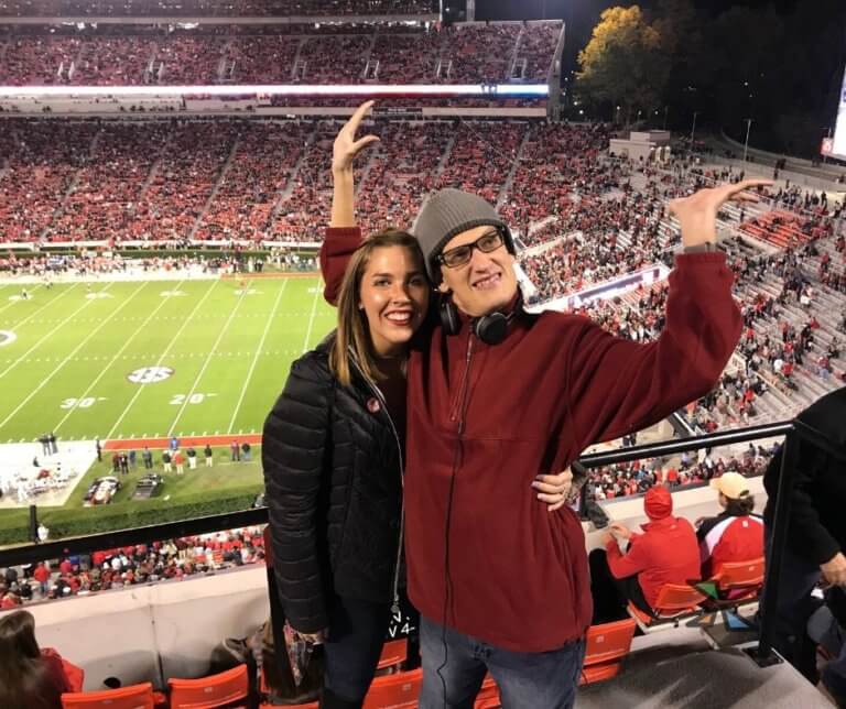 Paige and Bryan at University of Georgia football game.