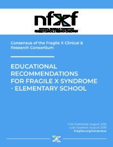 Educational Recommendations for Fragile X Syndrome — Elementary School