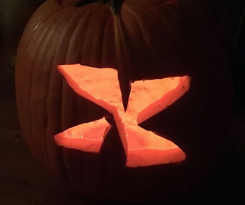 Pumpkin with Fragile X carved in it