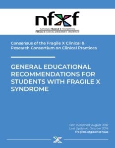 General Educational Recommendations for Fragile X Syndrome 