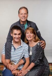 Joey Christoff, wife and son