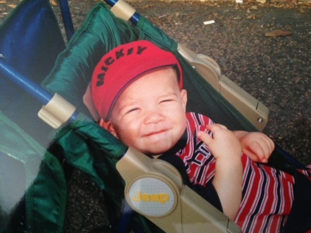 Boy in a stroller