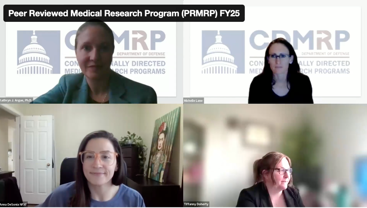 Screenshot of a virtual webinar with four panelists