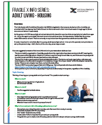 Adult Housing PDF cover from the info series.