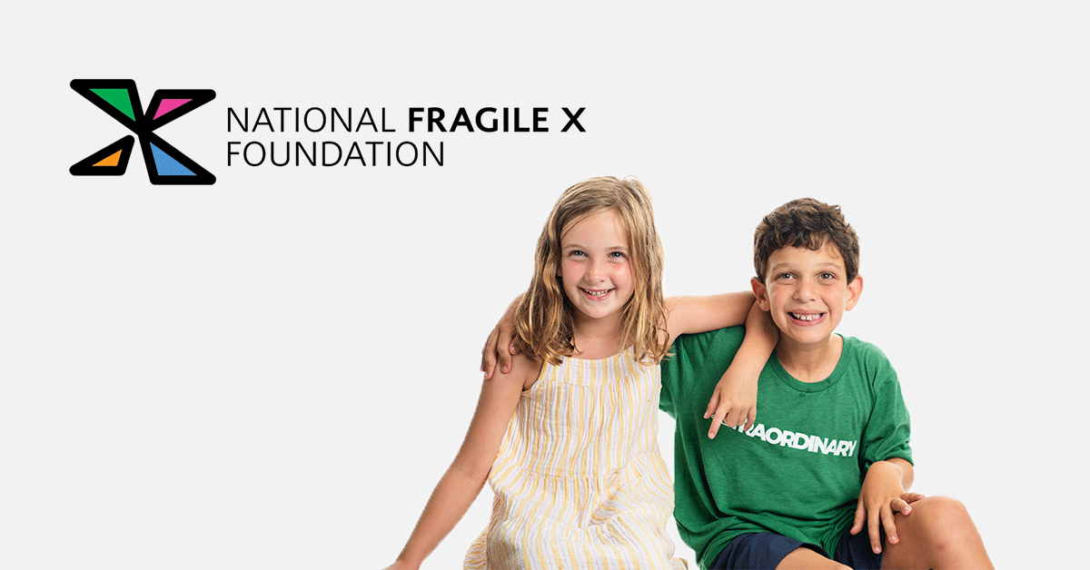 Young girl and boy with the NFXF logo.