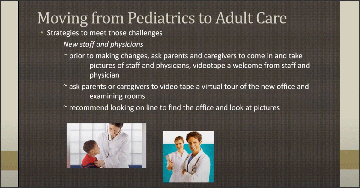 Slide from Moving from Pediatrics to Adult Services — Webinar