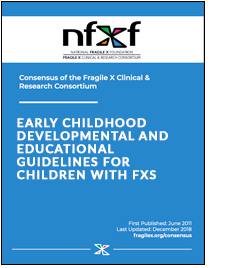 Links to Early Childhood Developmental and Educational Guidelines for Children with Fragile X Syndrome recommendations.