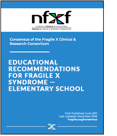 Links to Educational Recommendations for Fragile X Syndrome: Elementary School recommendations.