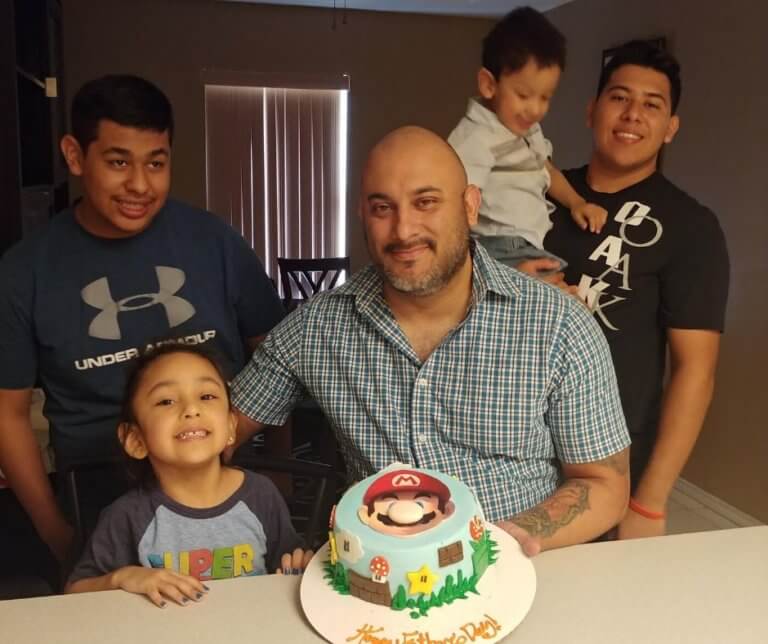 Frank Perez and his children and step-children