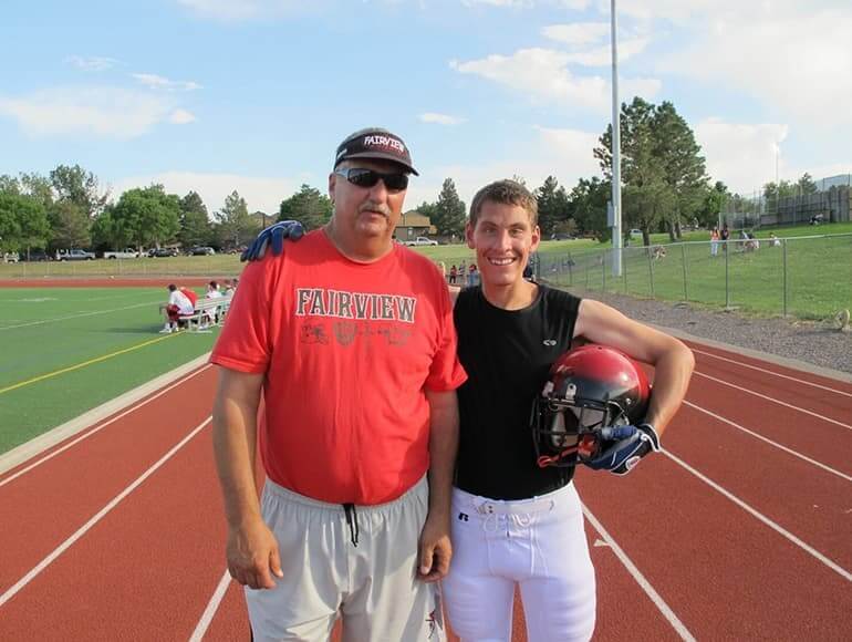 Coach Z and Ian, a football coach and the team equipment manager and spare quarterback