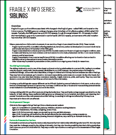 Fragile X Info Series on Siblings, links to page and pdf version.
