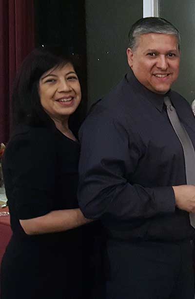Janet Rivera with her husband.