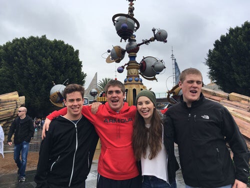 Alec, Jake, Laura, and Jack at Disneyland (Anaheim, Calif.) in 2018.