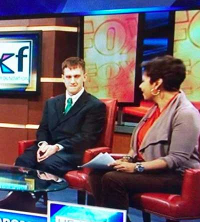Nick Hertzig in an appearance on TV in Washington, DC, during Advocacy Days.