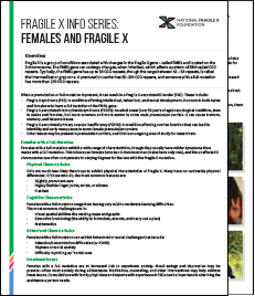 Fragile X Info Series on Females and Fragile X.