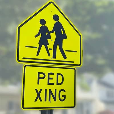PED XING sign