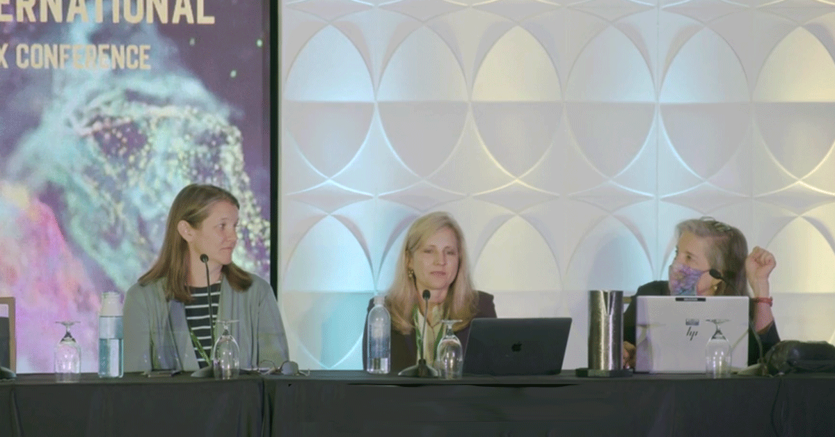 Panelists Drs. David Hessl, Emily Allen, Deborah Hall and Randi Hagerman share their expertise on the Fragile X premutation at the 18th International Fragile X Conference.