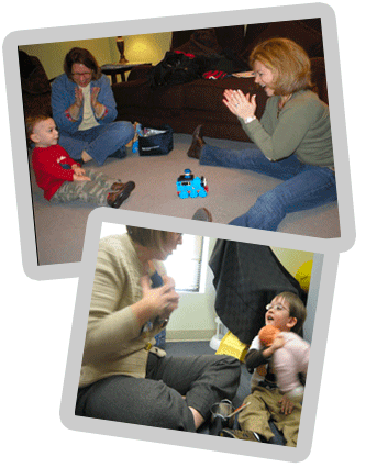 Tracy Stackhouse with children playing on the floor.