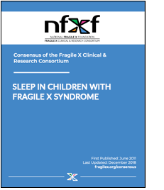 Links to Sleep in Children with Fragile X Syndrome treatment recommendations.