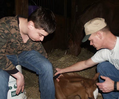 Matthew with his stepfather Brent Schaumburg.